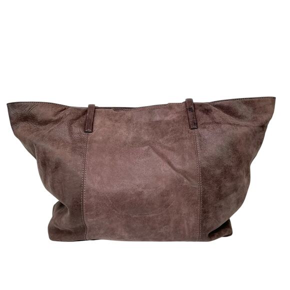 Hobo Kingston Shiny Sheen Brown Leather Tote Bag Purse Large Tassels - Picture 8 of 16